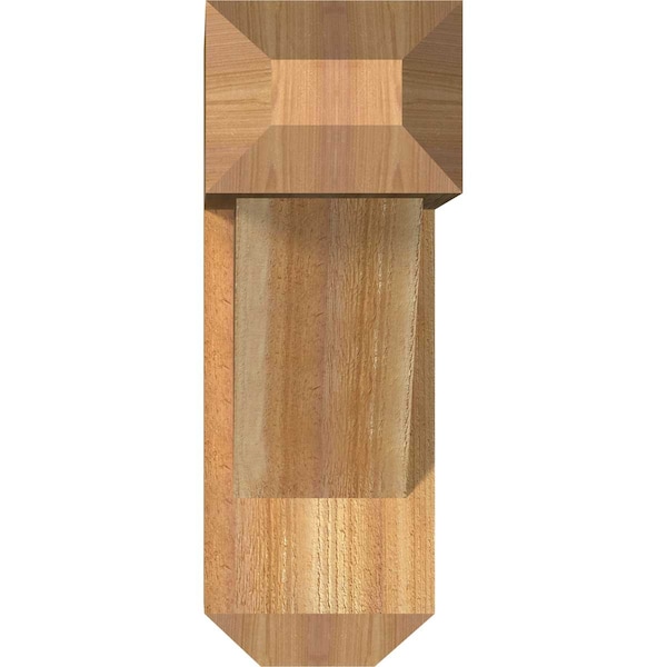 Traditional Craftsman Rough Sawn Bracket W/ Offset Brace, Western Red Cedar, 8W X 22D X 22H